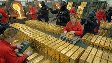Inside the 24K Gold Factory: How Mining Ore Is Refined Into Millions Of Gold Bars (Full Process)