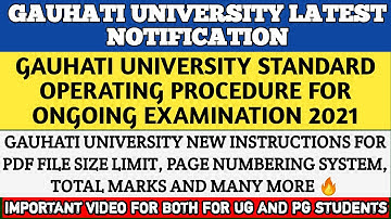 Gauhati University Standard Operating Procedure for ongoing examination| Important for UG & PG|