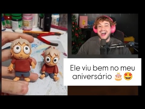 Brino reacting to the figurine I made of him 😍✨// Brinoworld
