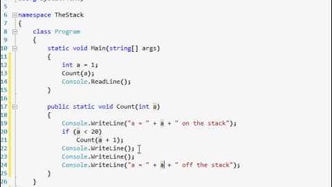 C# Tutorial 21 - The Stack