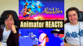 REACTING to *Aladdin* I LOVE GENIE!! (First Time Watching) Animator Reacts