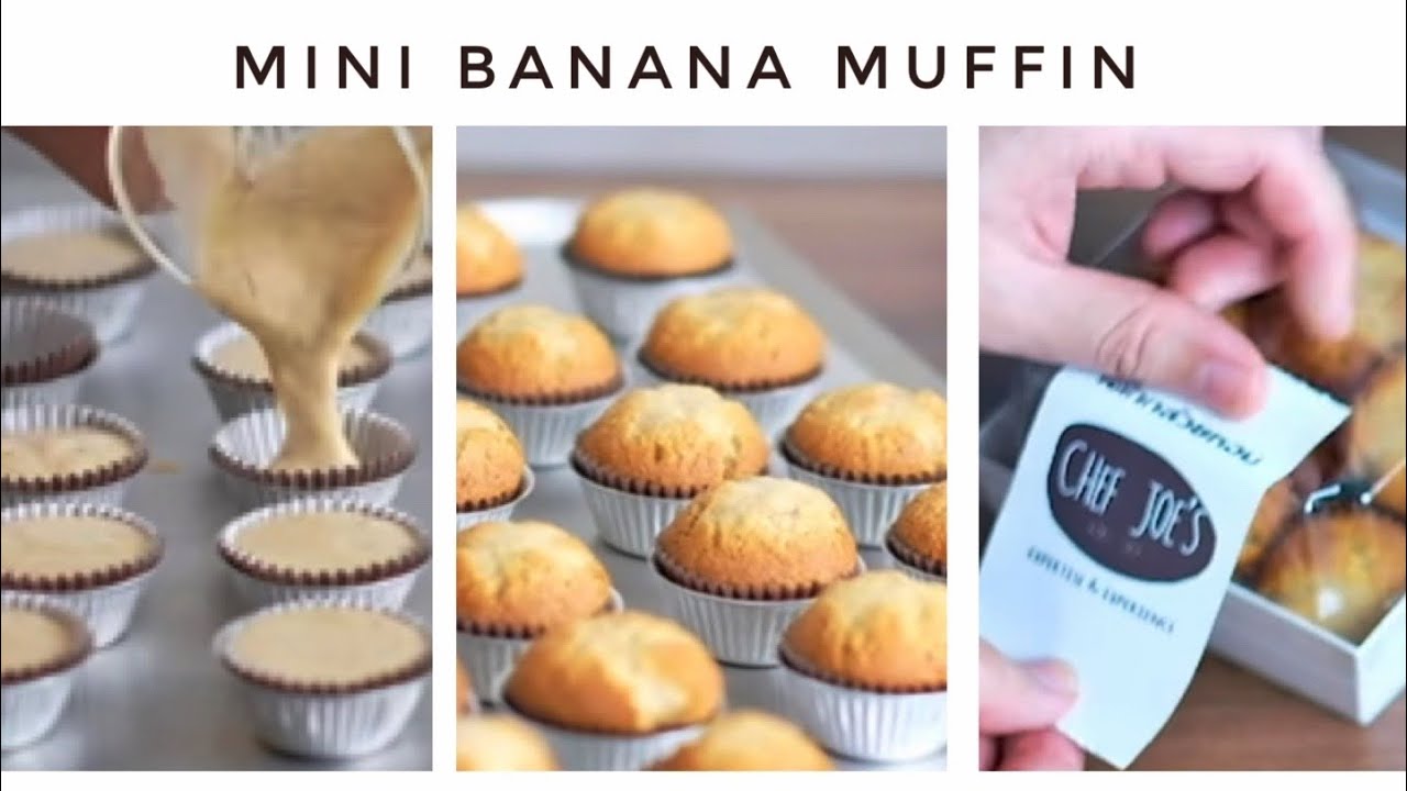 เค้กกล้วยหอมสูตรนุ่ม หอม หน้านูน เนื้อฉ่ำ เค้กกล้วยหอมจิ๋ว Mini Banana Muffins ทำขนมกับเชฟโจ Ep.13