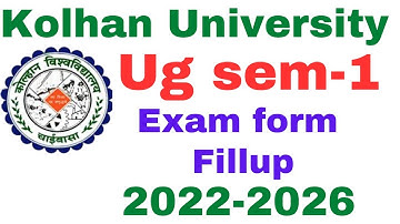 Kolhan University Ug 1st sem Exam form fillup 2023 | Eaxm form fillup of Ug 1st sem 2022 ( NEP)