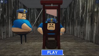 Barry with Guillotine! Horror Barry Prison Run #roblox #ScaryObby