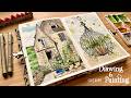 Asmr  drawing and watercolor paintingrelaxing art 