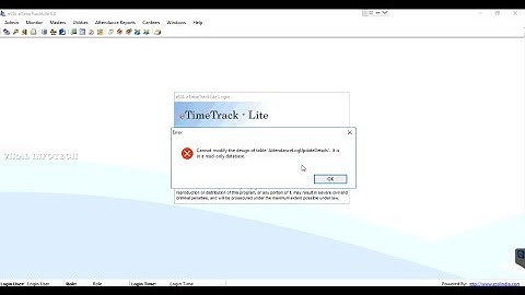 Readonly Database Error in eTimetracklite | eSSL