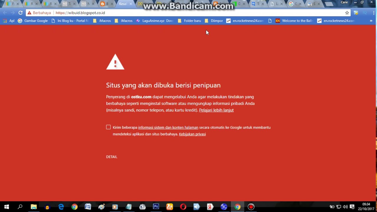 cara mengatasi agar web tidak "Deceptive site ahead  