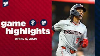 Nationals vs. Giants Game Highlights (4/9/24) | MLB Highlights