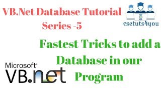 Celebrity VB.Net Database Tutorial Series -5. Fastest tricks to add a database in our program Wealth