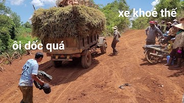 Xe công nông đầu ngang chở lúa lên dốc cực khỏe mời các bạn cùng xem