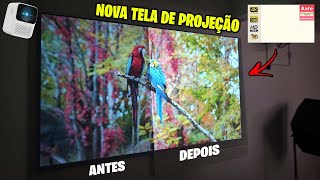 FIZ UMA NOVA TELA DE PROJEÇÃO - TELA REFLEXIVA BRANCA OU CINZA QUAL A MELHOR ? (SALANGE)