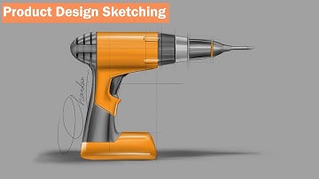 Product Design Sketching With Rendering (Drilling Machine)