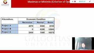Quantitative Techniques I Lecture 14 Decision theory; under uncertainty