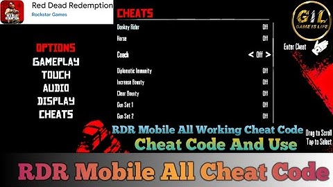 All Cheat Codes In RDR Mobile | Red Dead Redemption All Cheat Code And Use | Full Explain Video |