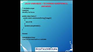 Core Java Variables Interview Questions & Answers for Automation Test Engineers