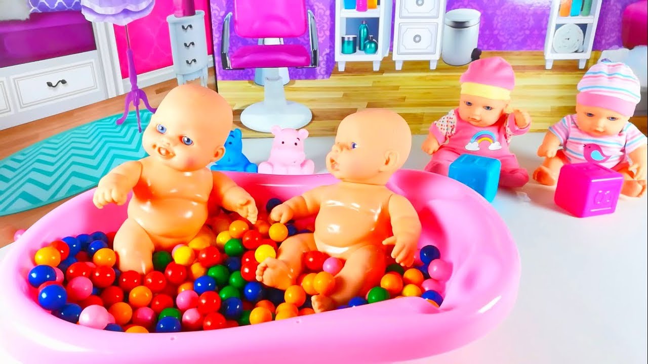 Baby Doll Bathing Feeding Dressing Baby Doll Cartoons Learn Colors and
