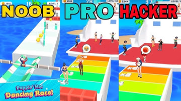 NOOB vs PRO vs HACKER ||DANCING RACE|| (FORT)All Levels Gameplay Androidios (Level  13  - 14 )