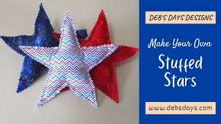 Red, White, and Blue Fabric Stuffed Stars : A Simple DIY Patriotic and Americana Decor Project