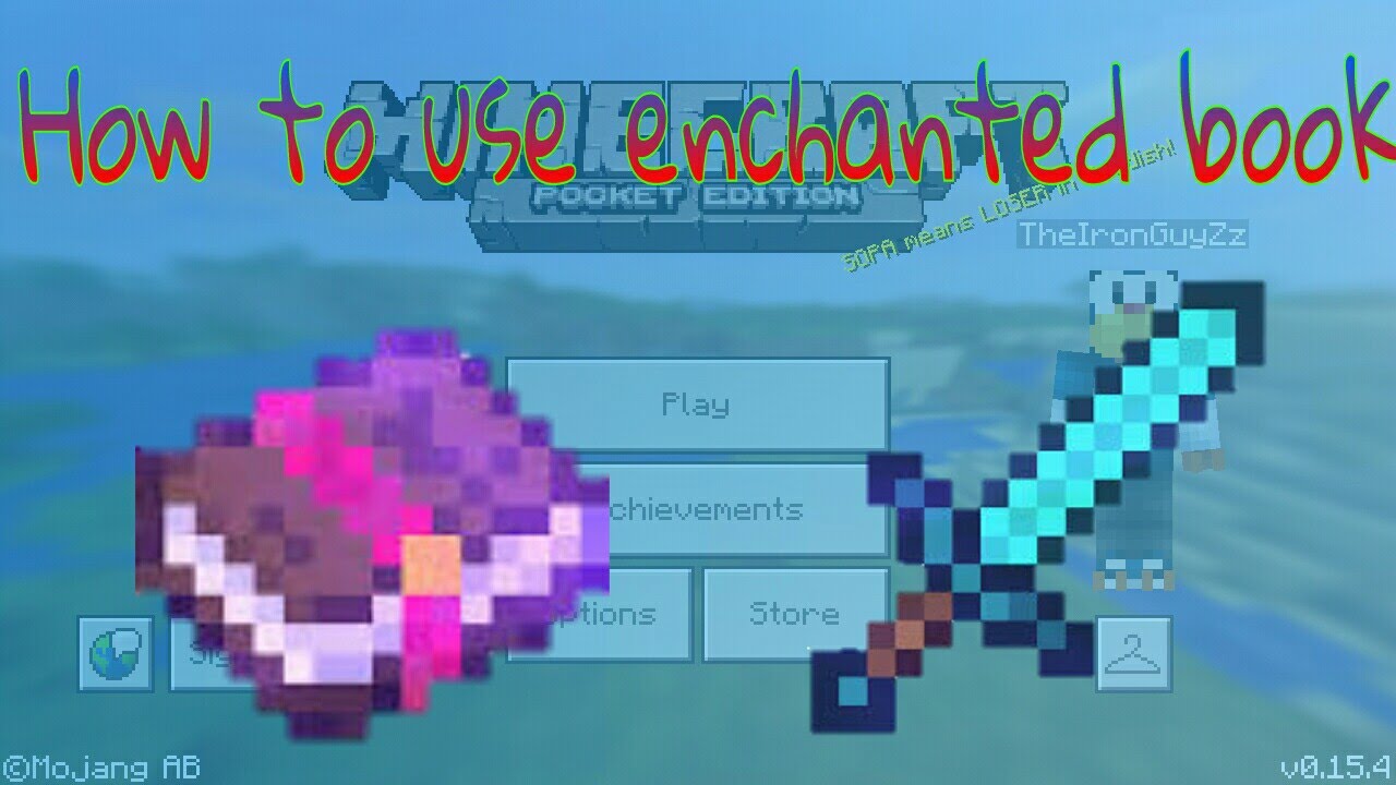 How to use enchanted book on MCPE? YouTube
