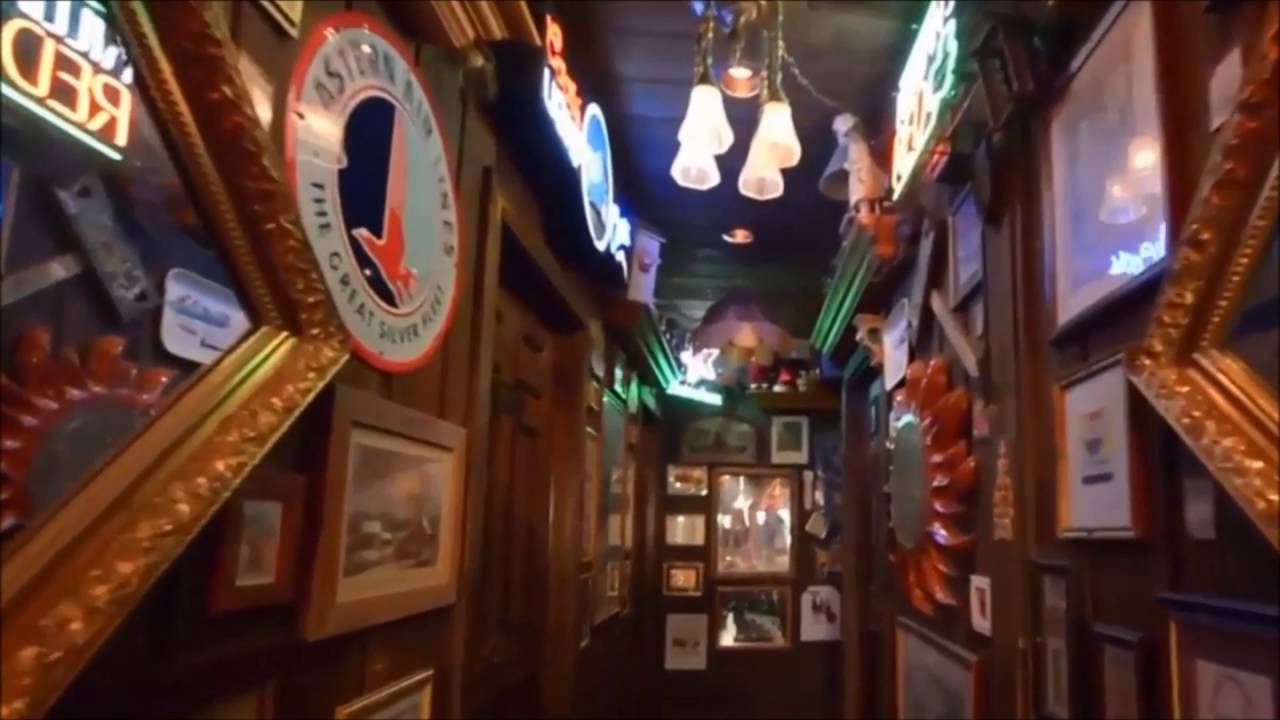 Video Tour Of A Nightclub/Tavern with Vintage Ceiling Fans and Light Fixtures