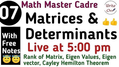 Matrices and Determinants  for Math Master Cadre |Chapter -01 | Master Cadre Punjab | Deeply Explain