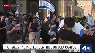 Counterprotesters respond to proPalestinian encampment at UCLA