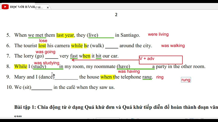 Bài tập thì quá khứ đơn và tiếp diễn