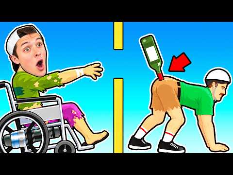 Landing IMPOSSIBLE Bottle Flip in Happy Wheels