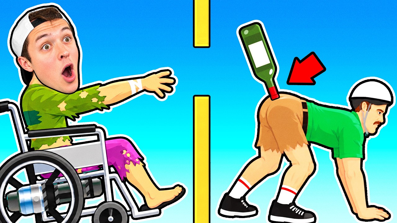 Landing IMPOSSIBLE Bottle Flip in Happy Wheels