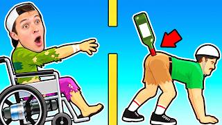 Landing IMPOSSIBLE Bottle Flip in Happy Wheels