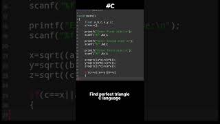 find perfect triangle in c #shorts #shortsfeed