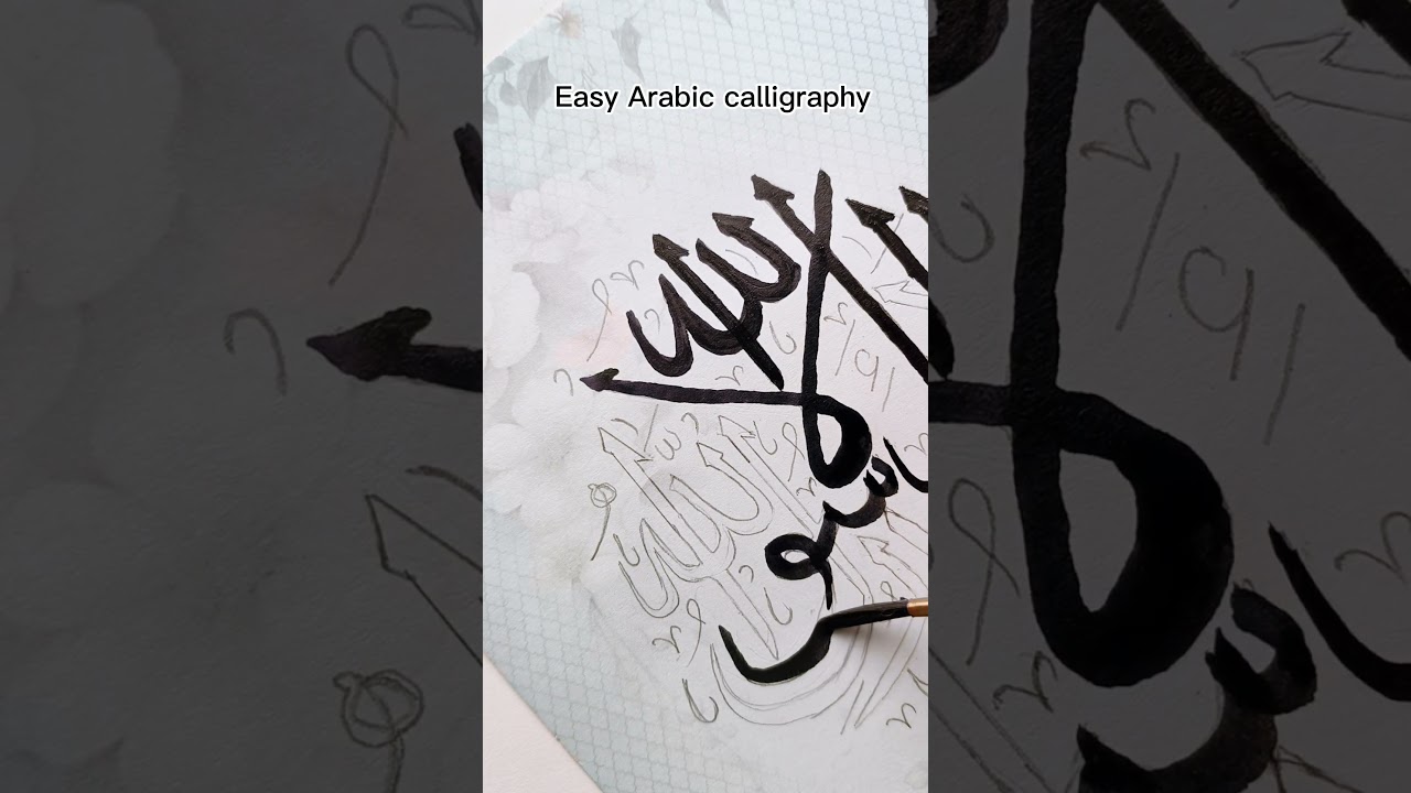 Easy Arabic calligraphy for beginners #army #shorts #artshorts