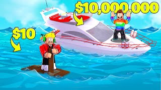 POOR Boat To Escape In Roblox vs rich build a