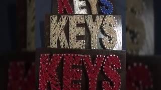 A string Art Key holder(KEYS) عمل تعليقة مفاتيح من الخشب والخيطان