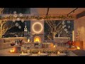 🎄🎅 Luxury Christmas Jazz 2026 🔥 Cozy Penthouse Fireplace &amp; Snowy  New York City Night Ambience ❄️