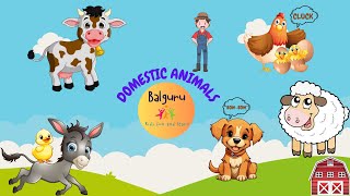 Domestic Animals with sound ||Fun and Engaging Ways to learn domestic animals to kids ||preschool