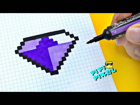 Как Рисовать ФИОЛЕТОВЫЙ БРИЛЛИАНТ  по Клеточкам ♥ Рисунки по Клеточкам PIXEL ART  DIAMOND