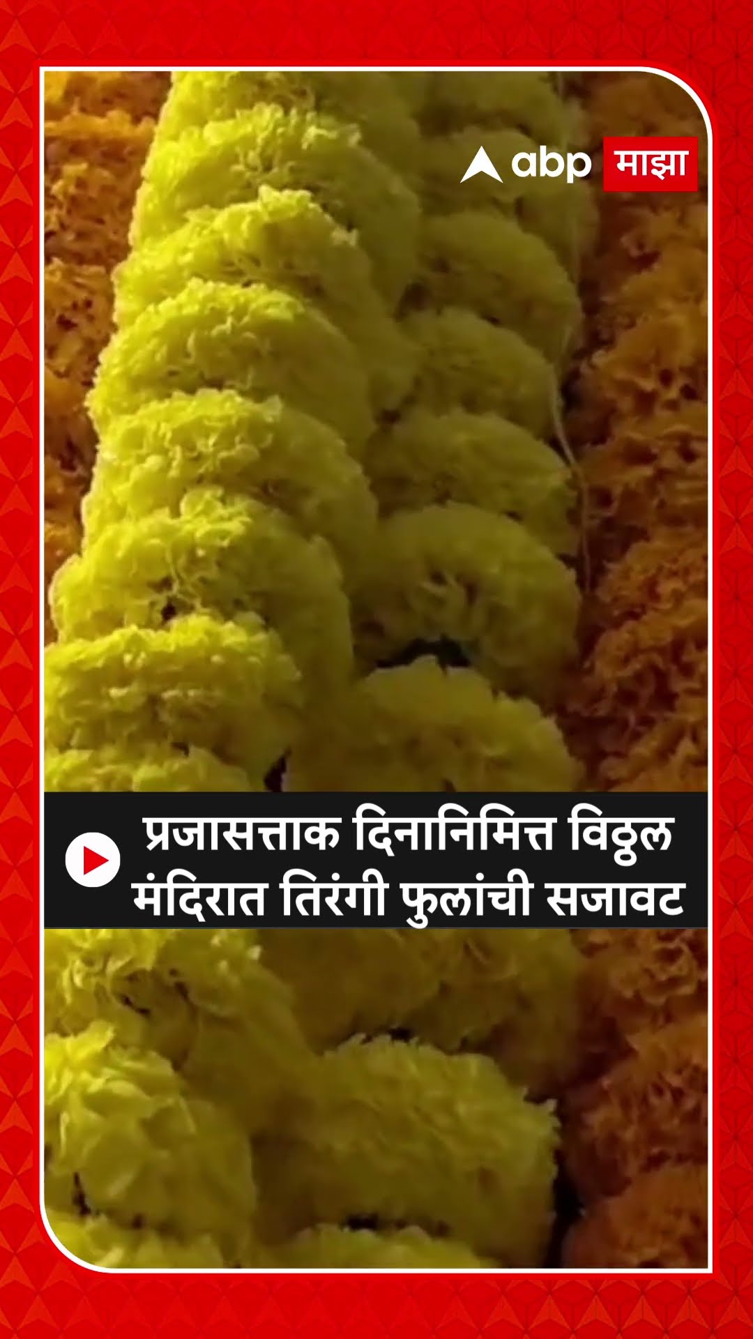 Pandharpur Vitthal Temple :प्रजासत्ताक दिनानिमित्त विठ्ठल मंदिरात तिरंगी फुलांची सजावट