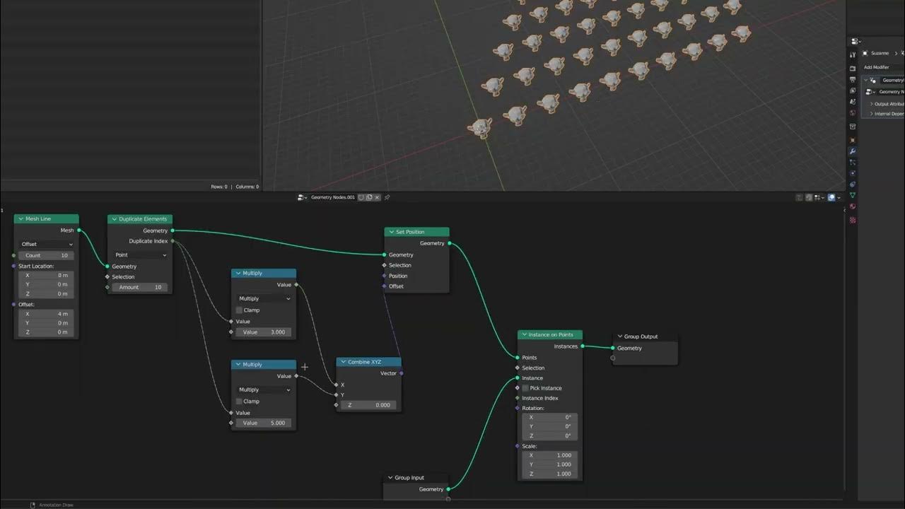 Creating a simple Array using Geometry Nodes in Blender YouTube