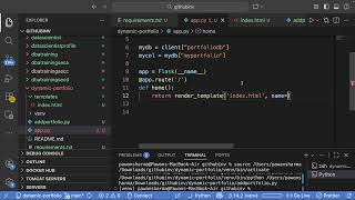Create dynamic website using mongodb atlas with python flask and deploy on render
