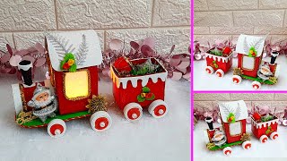 Economical Christmas train making idea | DIY low budget Christmas Craft idea