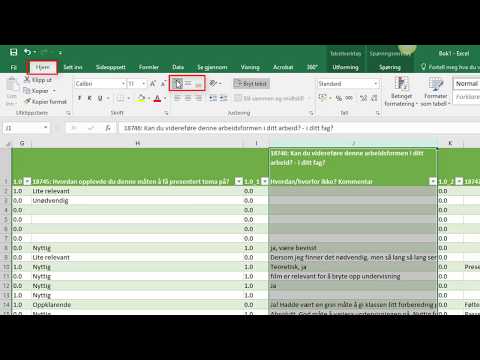 04 Hvordan ordne data fra en rapport i Canvas (.csv-fil) i Excel