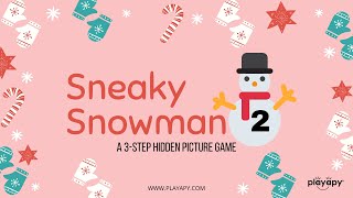 SNEAKY SNOWMAN 2 ☃️ | WINTER ZOOM GAME | 3–Step Hidden Picture Word Game for Kids | Lowercase Words