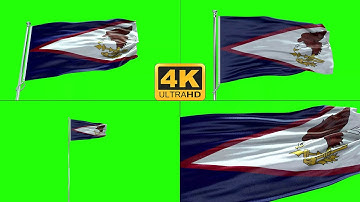 American Samoa flag green screen 4k