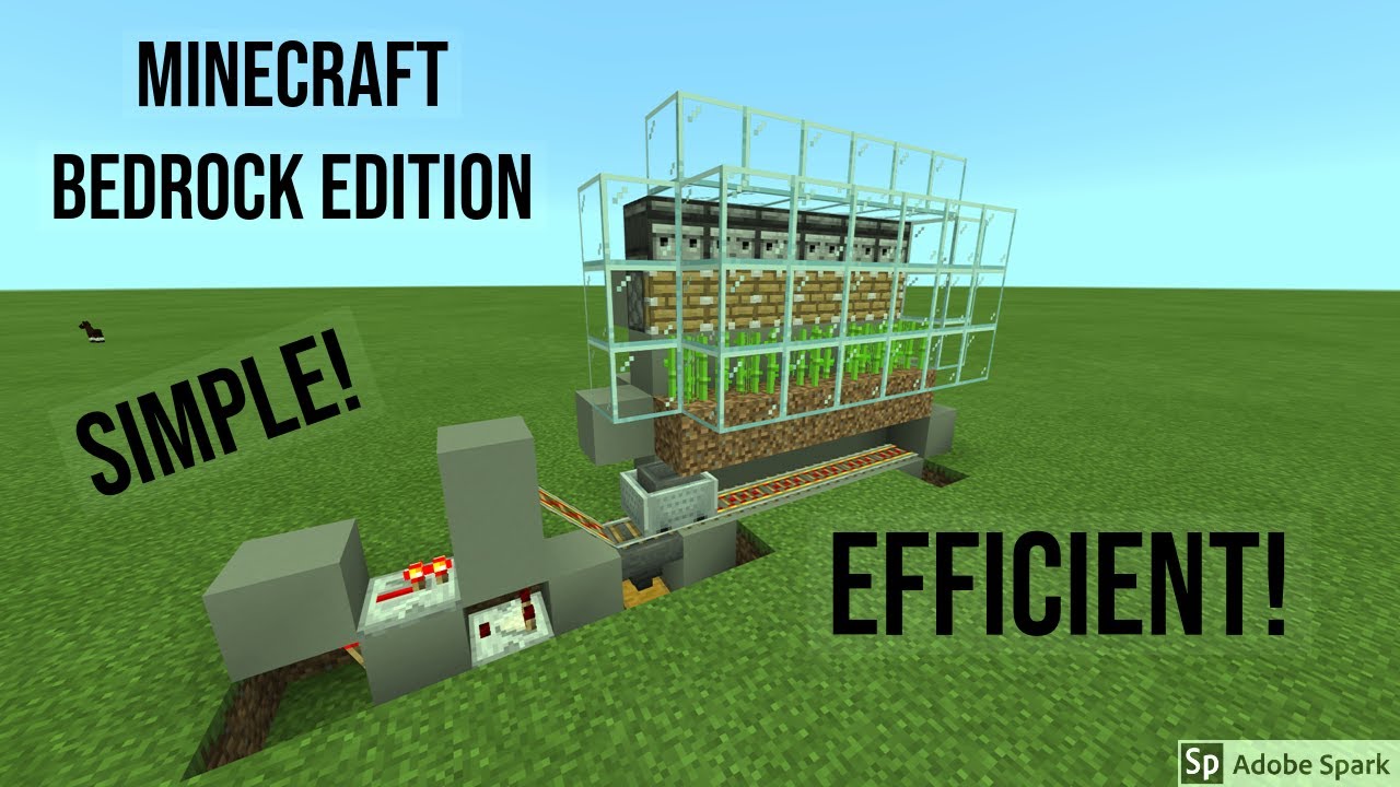How to build a Full Auto Sugarcane Farm in Minecraft - YouTube