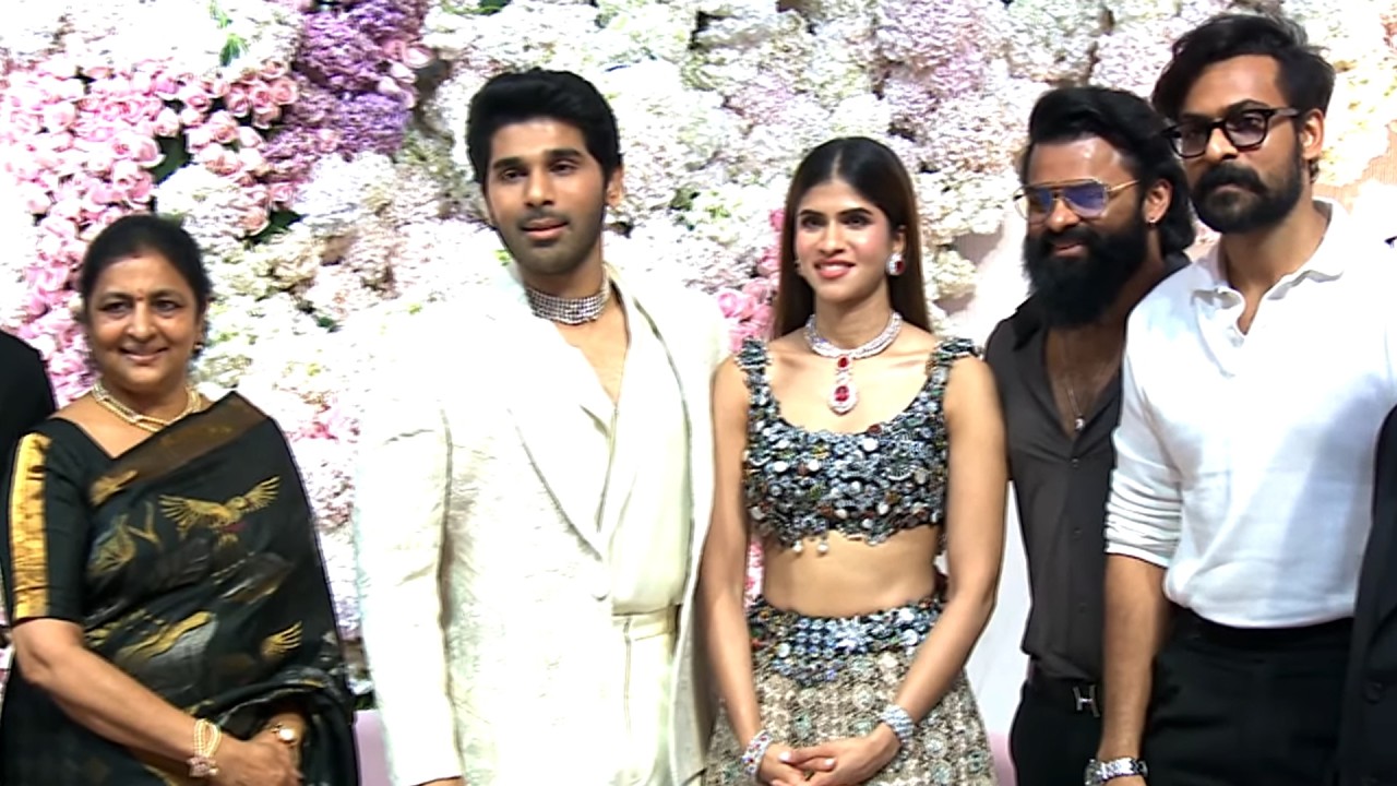Hero Sai Durgha Tej Family Visuals at #AlluSirish & #Nayanika Pre-Wedding Reception | Vaisshnav Tej