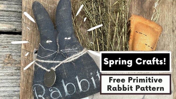 Spring Crafts 2024 free Primitive Rabbit Pattern - YouTube primitive-stitchery-patterns-primitive-crafts-at-freecraftz-com