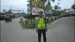 Pers Sat Lantas Res Sergai Melaks Giat Live Report di Seputaran Pos Pam II Kota Pari