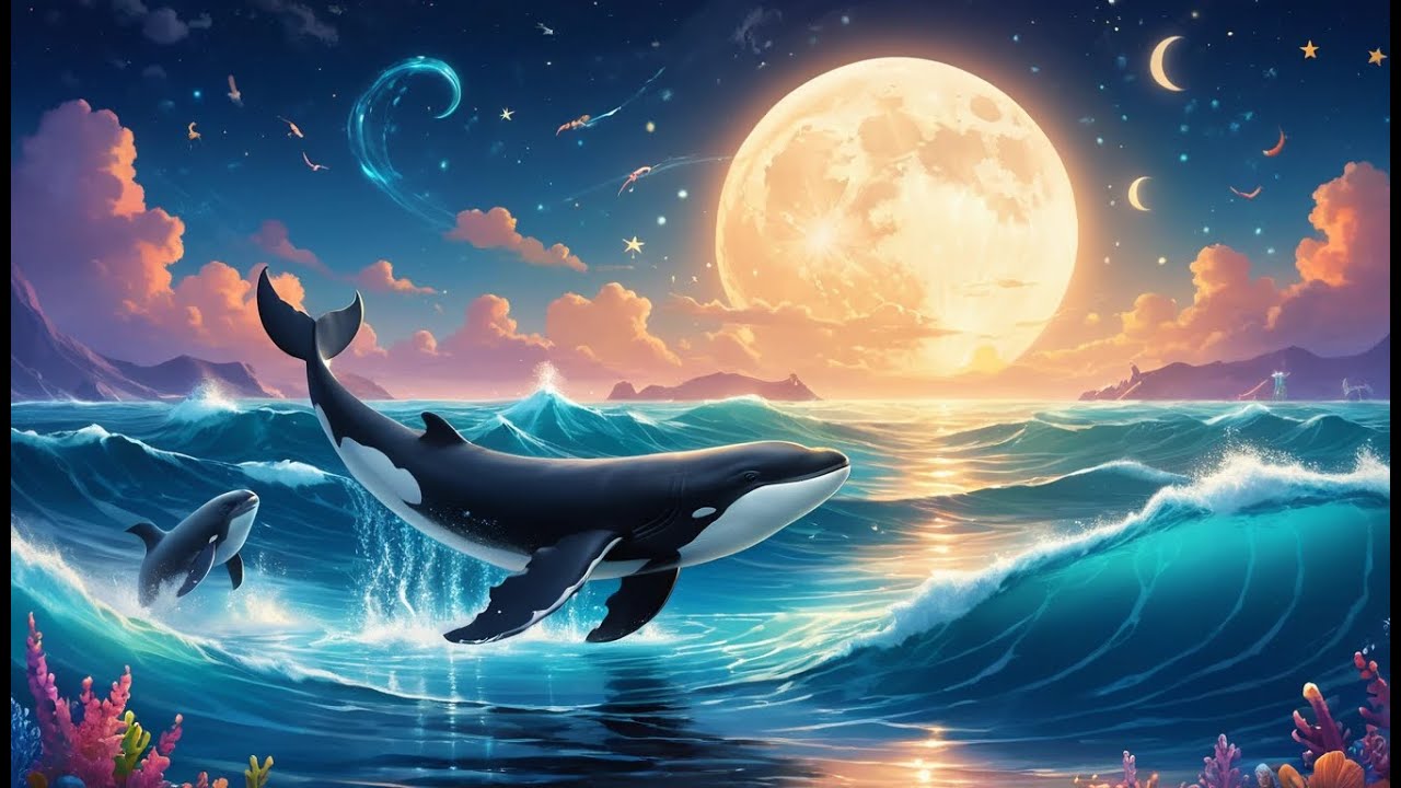 Whales Go Dancing Under the Moon! | Gentle Ocean Rhyme for Kids | Nighttime Whale Song for Toddlers