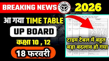UP Board Date Sheet 2026 Out || UP Board Exam Date 2026🔥 || UP Board Time Table 2026| UPMSP Update🔥